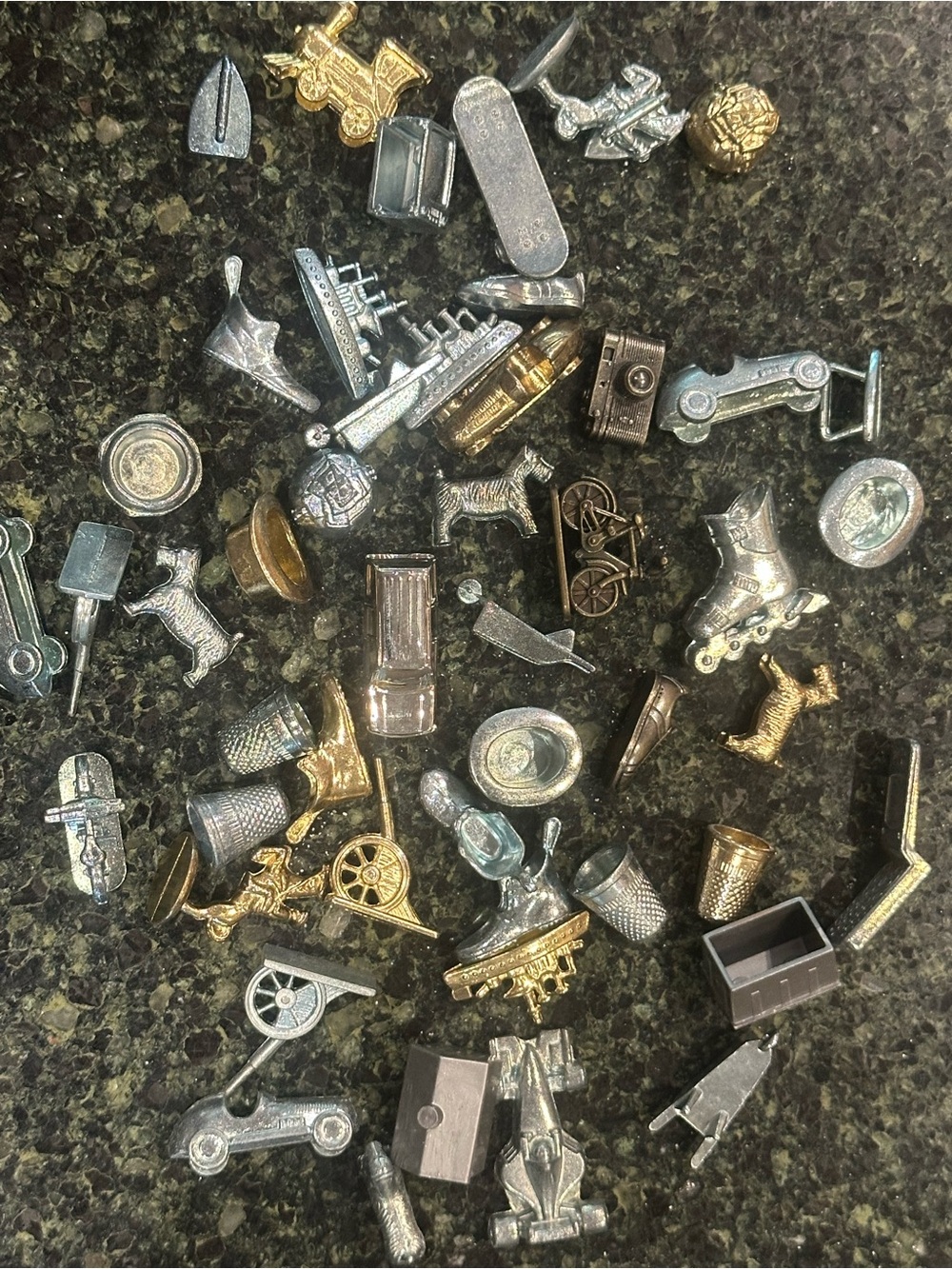Monopoly game tokens pieces 49 stranger things hamburger car skateboard phone